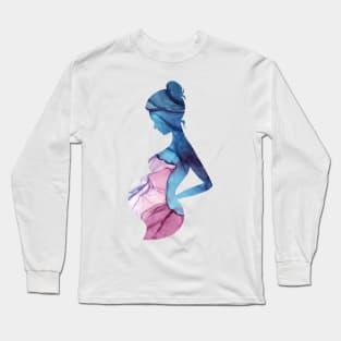 Pregnant woman  silhouette Long Sleeve T-Shirt